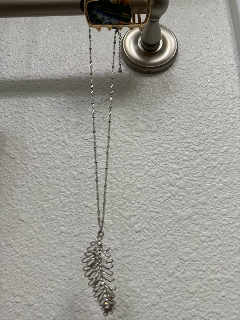 Silver Leaf Pendant Necklace - Delicate Chain